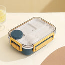 Axyaa 3-Compartment Bento Lunch Box with Fork and Spoon