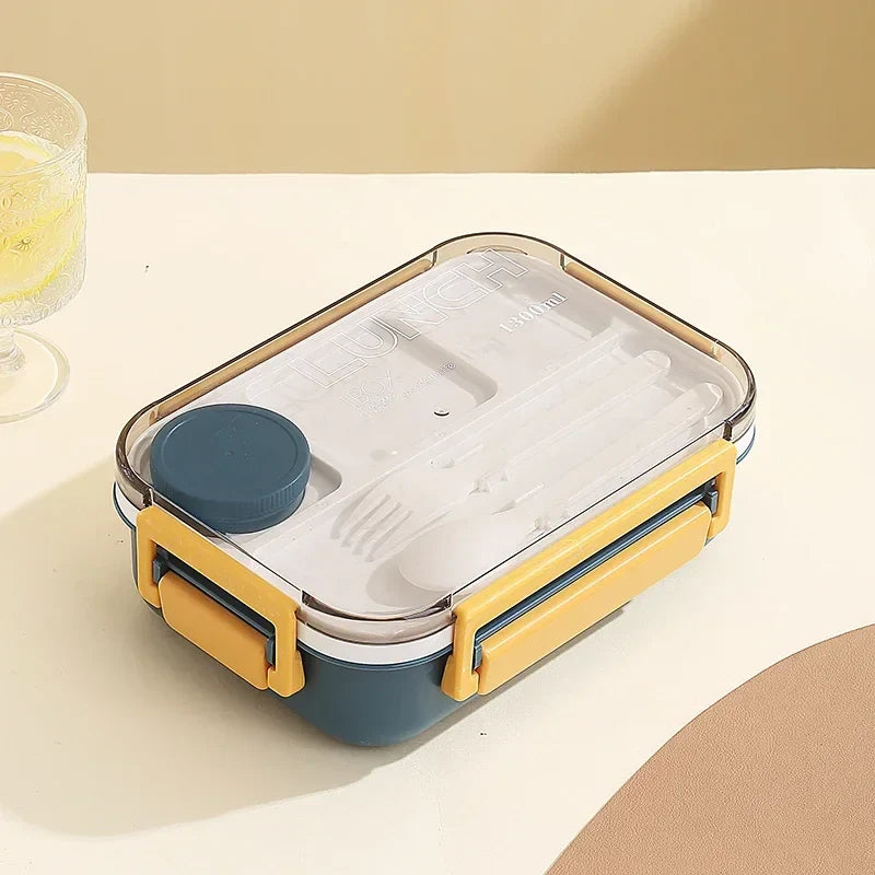 Axyaa 3-Compartment Bento Lunch Box with Fork and Spoon
