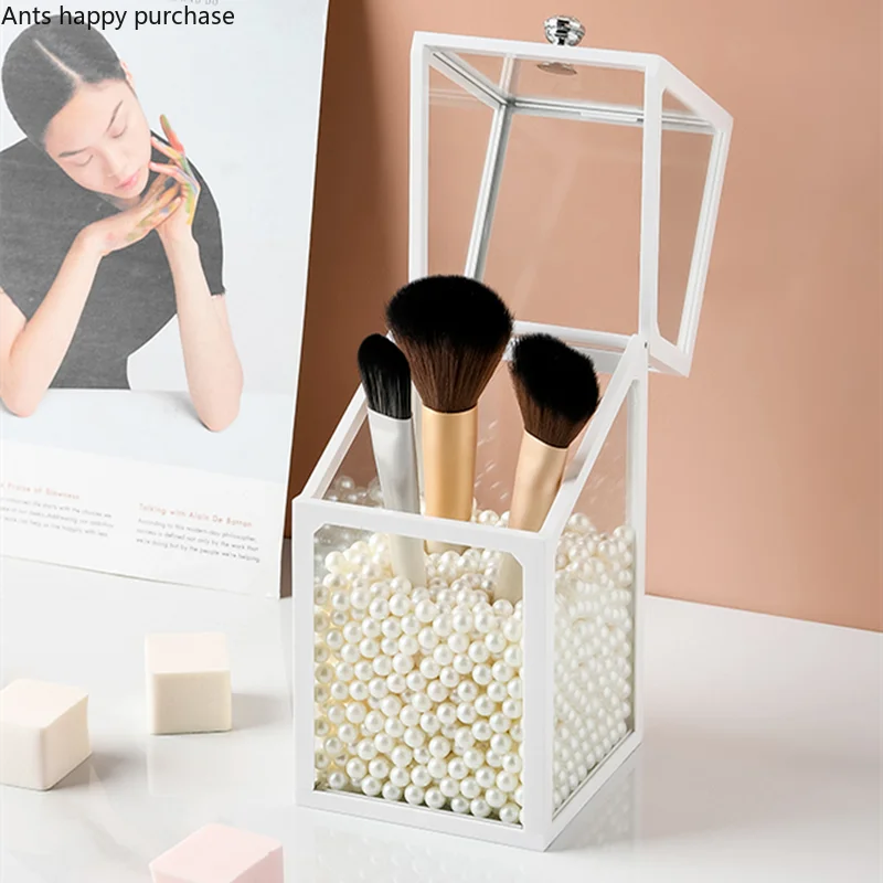Axya Glass Makeup Brush Holder & Jewelry Box Organizer
