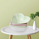 Axyaa Love Heart Ceramic Plate Breakfast Bowl Set Kitchenware