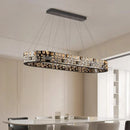Axyaa Crystal Ceiling Chandeliers: Modern Hanging Light Fixture for Dining & Living Room