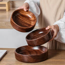 Axyaa Walnut Boat Bowl: Vintage Wood Salad Bowl for Kitchen Storage