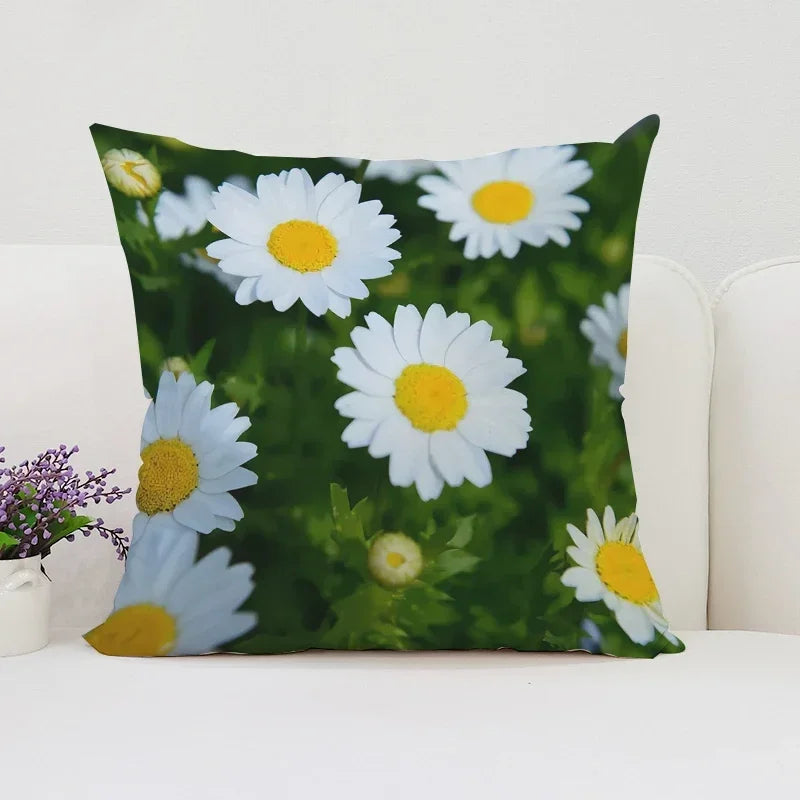 Axyaa Velvet Floral Pillow Covers for Home Decor and Sofa, 50x50 Throw Pillowcases