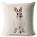 Axyaa Bunny Linen Cushion Cover - Cute Rabbit Throw Pillowcase - Home Decor