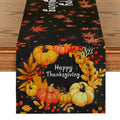 Axyaa Thanksgiving Plants Garland Pumpkin Bird Table Runner for Kitchen Dining Decor