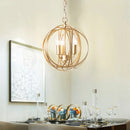Axyaa Gold Vintage Metal Chandelier Pendant Lamp for Dining Room Kitchen Bedroom