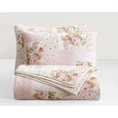 Axyaa Rosy 3-Piece King Size Printed Patchwork Cotton Quilt Set - Pink Floral