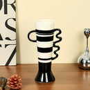 Ceramic Vase with Abstract Geometric Design by Axyaa