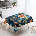 Tropical Plant Printed Waterproof Table Cloth for Kitchen & Restaurant by Axyaa