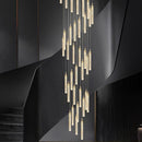 Axyaa Crystal Chandelier Stair Pendant Lamp Living Room Pendant Lights Interior Lighting