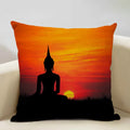 Axyaa Sunset Africa Wildlife Linen Cushion Cover elefunt Giraffe Scenic Home Decor