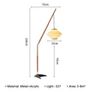 Axyaa Pine Bell Floor Lamp Retro Style for Living Room and Bedroom