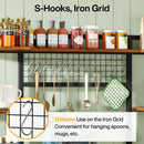 Tribesigns Axyaa 5-Tier Baker’s Rack with Hooks, 55" Wide Kitchen Hutch Cabinet