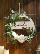 Ramadan Festival Wooden Doorplate Wreath - Axyaa Spring Garland Hanging Ornaments