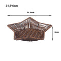 Axyaa Retro Rattan Fruit Plate | Handheld Woven Snack Basket & Candy Organizer