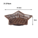 Axyaa Retro Rattan Fruit Plate | Handheld Woven Snack Basket & Candy Organizer