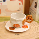 Axya Cartoon Ceramic Mug Set: Hand-painted Coffee Cup with Saucer, Creative Juice Tea Office Water Cup.