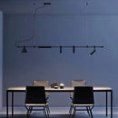 Axyaa Modern Black Minimalist Chandelier for Living Room Coffee Shop Office Desk