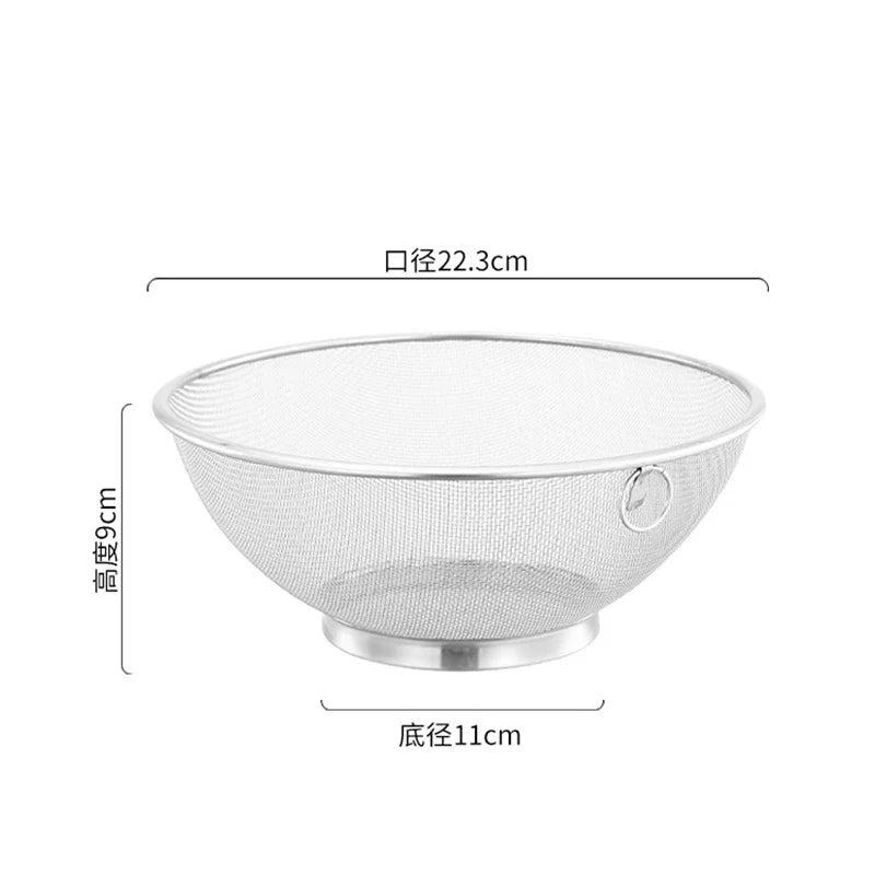 Axyaa Stainless Steel Flour Sieve Colander Basket Kitchen Strainer
