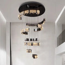 Axyaa Crystal Chandeliers: Modern LED Ceiling Hanging Light for Living Room