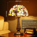 Axyaa Shell Decor Brass Vase Table Lamps LED Modern Tiffany Design for Home Bedroom