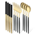 Axyaa 12-Piece Luxury Korean Tableware Set - Stainless Steel Cutlery Fork Spoon Chopsticks