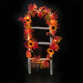 Axyaa Gold Maple Leaf & Sunflower LED Hanging Autumn Vine for Thanksgiving Decor