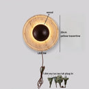 Axyaa Wooden LED Wall Lamp with Yellow Travertine Design