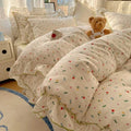 Axyaa Spring Flowers Princess Bedding Set: Duvet Cover, Sheet, Pillowcases