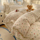 Axyaa Spring Flowers Princess Bedding Set: Duvet Cover, Sheet, Pillowcases