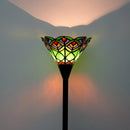 Axyaa Stained Glass Torchiere Floor Lamp Antique Industrial Style Standing Light