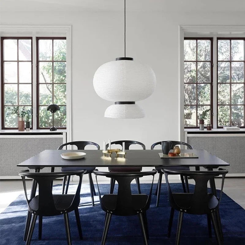 Axyaa Wabi Sabi Rice Paper Chandelier Pendant Lamps LED Hanging Light Room Decor