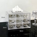 Axyaa Transparent Multi-grid Desk Organizer for Stationery, Jewelry, and Cosmetics