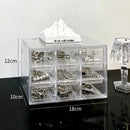 Axyaa Transparent Multi-grid Desk Organizer for Stationery, Jewelry, and Cosmetics