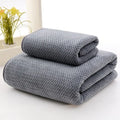Axyaa Pineapple Grid Coral Fleece Towel Set