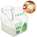 Axyaa 380ml Kawaii Milk Carton Glass Cup Strawberry Peach Theme