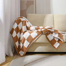 Axyaa Nordic Velvet Checkerboard Throw Blanket 150x200cm