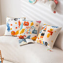 Axyaa Cartoon Embroidered Pillowcase Set for Kids Room Decor