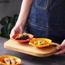Axyaa Crab Shell Plate: Ceramic Sushi Appetizer Dessert Snack Plate - Molecular Cuisine Tableware