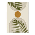 Boho Green Canvas Print Posters Tropical Leaves Abstract Shapes Illustrations Wall Art by Axyaa