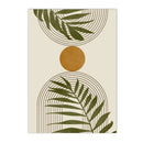 Boho Green Canvas Print Posters Tropical Leaves Abstract Shapes Illustrations Wall Art by Axyaa