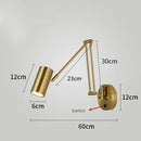 Axyaa Nordic Rocking Arm Telescopic LED Wall Lamp for Bedroom & Living Room