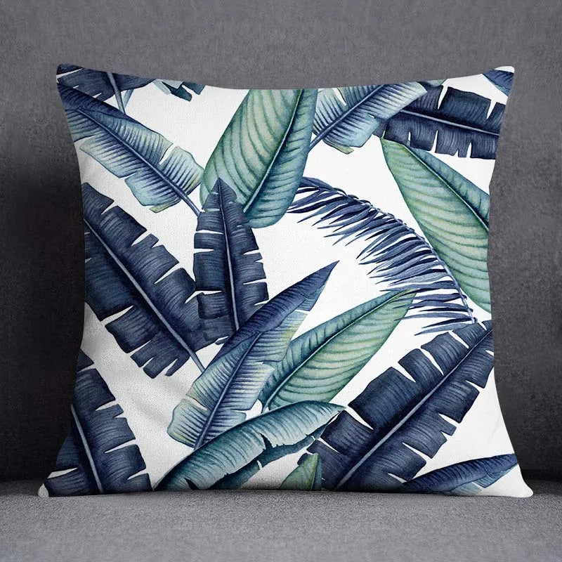 Axyaa Dark Green Floral Animal Pattern Pillowcase - 45cm