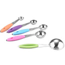 Axyaa Silicone Handle Stainless Steel Measuring Spoon Set, Colorful Kitchen Gadget