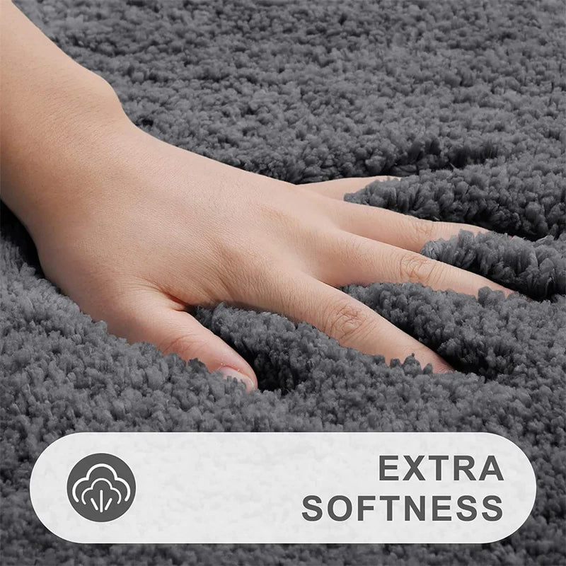Axyaa Shaggy Soft Bath Rug 60x150 - Absorbent & Non-Slip Large Bathroom Mat