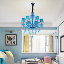 Axyaa Blue Crystal LED Chandelier: Elegance for Your Space