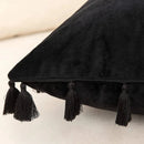 Black Tassel Pillowcases by Axyaa - Velvet Holiday Home Decoration Gift