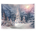 Axyaa Snowy Forest Tapestry Tree Wall Hanging for Home Decor