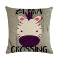 Axyaa Cartoon Animal Linen Throw Pillow Cover Home Sofa Bed Decoration 45*45cm