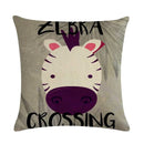 Axyaa Cartoon Animal Linen Throw Pillow Cover Home Sofa Bed Decoration 45*45cm